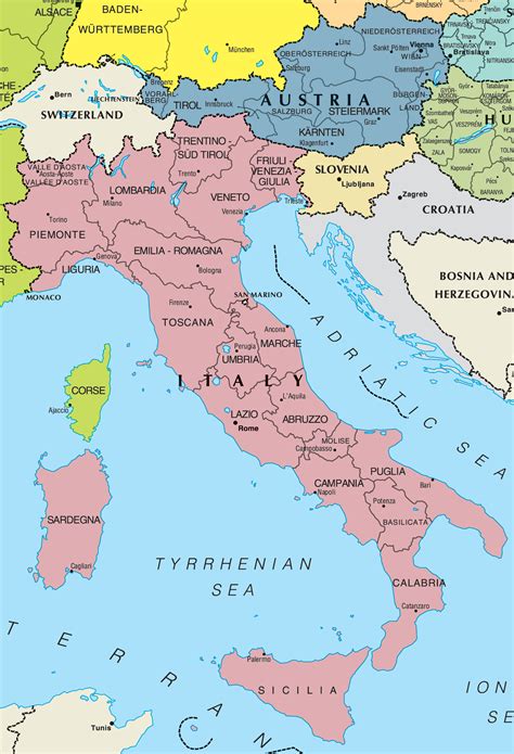 italy and germany map|map of germany austria and italy.